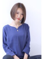 オーロ 緑地公園店(ORO)&nbsp;アッシュブラウン前下がり大人かわいい小顔フレンチボブ大人ボブ