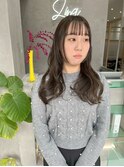 ロングヘア/カーキアッシュ/オリーブカラー