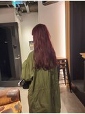 ボルドーカラーロングヘアー
