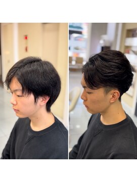 アッシュ 桜木町店(Ash) センターパート縮毛矯正マッシュ刈り上げ毛流れツーブロック
