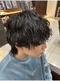 波巻きパーマ ウルフ
