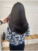レイヤーカットシンプルストレートシアーカラーダークアッシュ