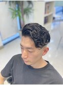 メンズかきあげパーマスタイル@30代40代50代60代