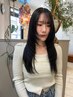【髪質改善】弱酸性ストレート+カット+暗髪カラー(M+550  L+1100)