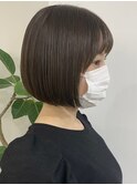 調布切りっぱなしボブタッセルボブダークブラウンカラー20代