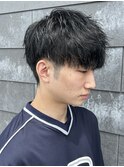 メンズマッシュセンターパートスパイラルパーマニュアンスパーマ