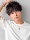 スパイキーショートブルーブラックフェザーパーマサーフカール☆