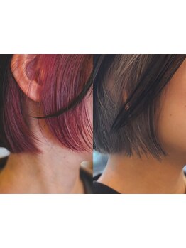 インナーカラーならではの派手な色、派手すぎないけど周りとひと味違う色でオシャレなスタイルに◆