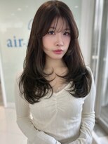 エアー 青山(AIR)&nbsp;ミディアム/大人レイヤーカット/ダークオリーブブラウン