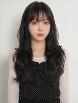 アイリス 天文館店(AIRIS)&nbsp;顔周りレイヤー 前髪カット 20代 ロングレイヤー ダークアッシュ