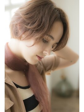 ミエル ヘア 新宿(miel hair) 【mielhair新宿】アプリコットベージュショート
