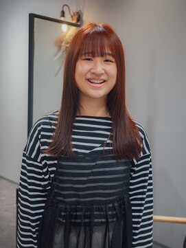 カラン(caran) オレンジブラウン×ロング【@hair_mazda】