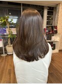 オリーブベージュ レイヤーカット セミロング 20代30代40代