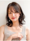 前髪 ネビージュ ボブルフ 黒髪 ワンレン 小顔 "