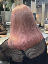 ミルクティーベージュピンクブリーチありダブルカラーレイヤー2