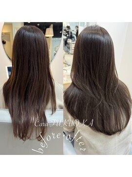 カラ フクオカ(Cara FUKUOKA) オリーブグレージュ《★髪質改善うる艶水素カラー+カット★》