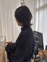 ヌニル(nunill)&nbsp;大人かわいいミディアムウルフ×オリーブグレー20代/30代/40代