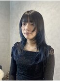 ブルーウルフレイヤー/船橋/くすみベージュ/細めハイライト