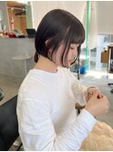 切りっぱなしボブ/艶髪/チョコレートブラウン