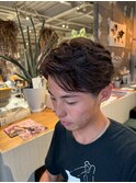 フェザーパーマアップバング×ナチュラルパーマスタイル