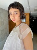 オン眉　ミニボブパーマ　ボブパーマ　ニュアンスパーマ