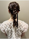 ポニー編み下ろしヘアセット