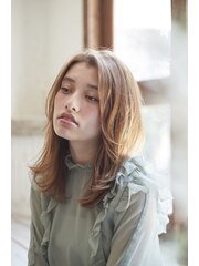 [aRietta2017春夏スタイル]ツヤ髪ストレート/シフォンベージュ