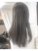 【Marl外国人風カラー】プラチナグレージュのストレートロング