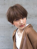 大人可愛い20代30代40代小顔ショートパーマ黒髪ひし形ショート５