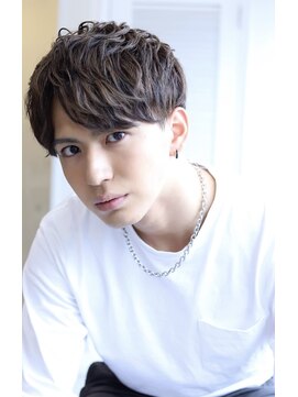 ソイクフ(SOY KUFU) 大人20代30代40代MEN’SHAIRアッシュブラックマッシュパーマ