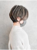 ハイライト×丸みショート