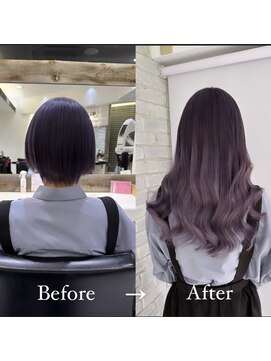 リゼル シブヤ(RISEL SHIBUYA) シールエクステでハイトーンロングヘア