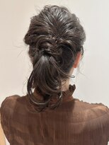 後れ毛くるりんぱ編み込み結婚式二次会ヘアアレンジアップ☆