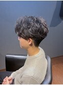 ビジネスツーブロック ナチュラルパーマ センターパート