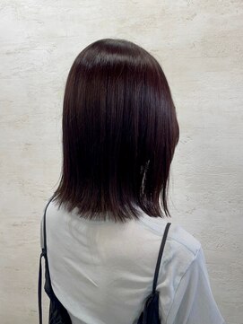 アンジェリカ(Angelica Total Beauty Lifestyle Design) 外ハネ切りっぱなし秋色カラーフルバング似合わせカット