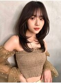 フェミニンロング×ブリーチなしレイヤーカット韓国顔周り[大宮]