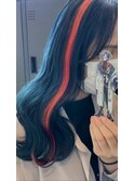 にじさんじ 魁星 ケアブリーチ モスグリーン オレンジ メッシュ