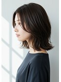 30代40代50代外ハネミディアムレイヤー髪質改善透明感カラー
