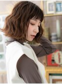 ぱっつん前髪レトロガーリーくせ毛風ロブTb9上尾20代30代40代