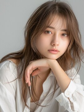 大人可愛いセミロング/白髪ぼかし/白髪染め/仙台