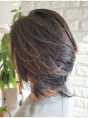 40代50代60代×外ハネミディアムレイヤー×ハイライト