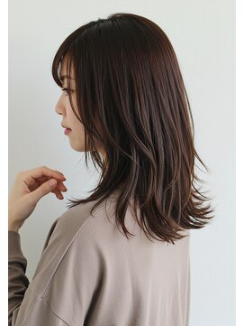 アントワープトーキョー(antwerp TOKYO) ミディアムレイヤー30代40代50代外ハネワンカール寒色系ブラウン