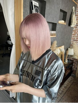 髪屋 紬 ピンクベージュ/ピンクカラー/ダブルカラー