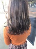 地毛風ハイライト×ミディアムロブ