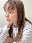 透け感ベージュロング