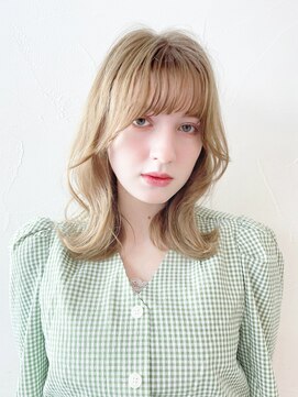 アルバム 新宿(ALBUM SHINJUKU) レイヤー巻き_外ハネボブセクションカラーペールベージュ_9290