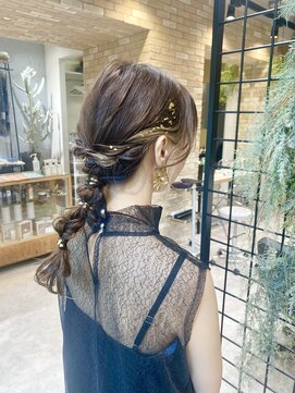 ゼスト 三鷹店(ZEST) ヘアセット 編みおろし 金箔ヘア 三鷹/あ