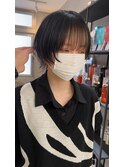 黒髪/グレーベージュ/レイヤーロング/前髪パーマ[鹿児島駅]