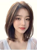 センターパート【前髪なし】ラフカジュアルなボブ