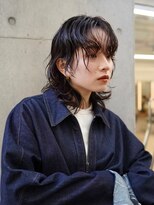 ニュアンスパーマ/切りっぱなしボブ/ミディアム